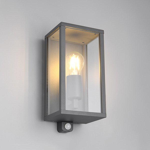 Trio Wandlamp met sensor E27 | Garonne | IP44 | Antraciet | Trio Lighting  LTR00435 - 1