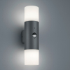 Trio Wandlamp met sensor E27 | Hoosic | Up & Down | IP44 | Antraciet LTR00363 - 1