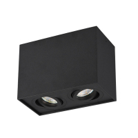 Trio led opbouwspot | Rechthoek | Biscuit | Zwart | 2x GU10 fitting  LTR00148