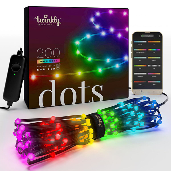 Twinkly Dots RGB | 10 meter | Zwart (200 leds, Wifi, IP44)  LTW00048 - 1