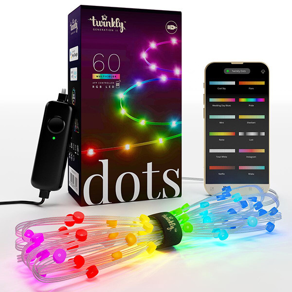 Twinkly Dots RGB | 3 meter | Transparant (60 leds, Wifi, IP20)  LTW00047 - 1
