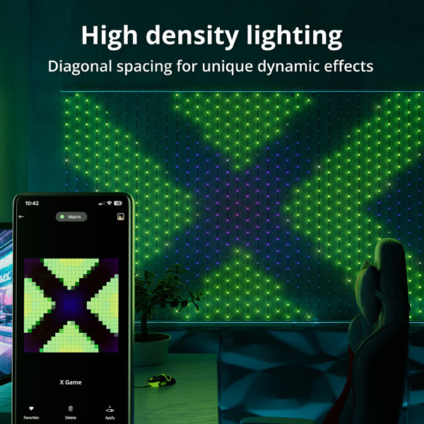 Twinkly Matrix lichtgordijn RGB | 0,5 x 2,4 meter | Pearl Shaped (500 leds, Wifi & Bluetooth, IP20)  LTW00075 - 3