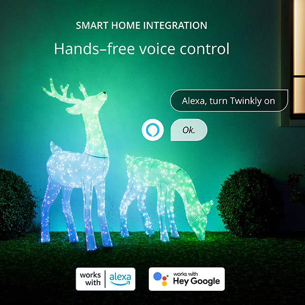 Twinkly doe reindeer RGBW | 75 cm | Multicolor (160 leds, Wifi, IP44)  LTW00095 - 7