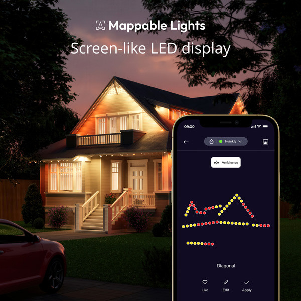 Twinkly permanent outdoor lights RGBW | 30 meter | Multicolor (72 leds, Wifi, IP65)  LTW00093 - 4
