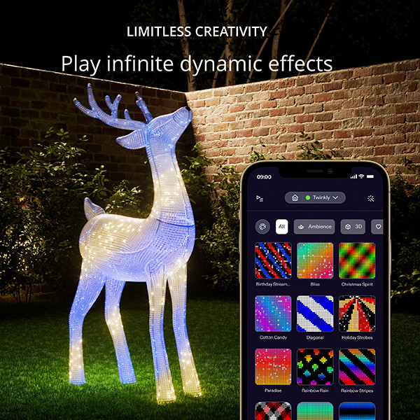 Twinkly stag reindeer RGBW | 120 cm | Multicolor (240 leds, Wifi, IP44)  LTW00094 - 5