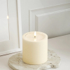 Led kaars 10 x 10 cm | Creme | 3D vlam | Unique Candles LDH00668 - 2