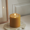 Led kaars 10 x 10 cm | Curry | 3D vlam | Unique Candles LDH00683 - 1