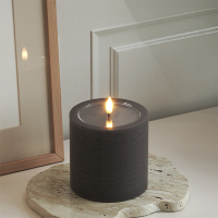 Led kaars 10 x 10 cm | Mocca | 3D vlam | Unique Candles LDH00663