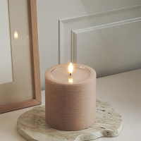 Led kaars 10 x 10 cm | Rose | 3D vlam | Unique Candles LDH00678
