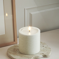 Led kaars 10 x 10 cm | Wit | 3D vlam | Unique Candles LDH00658