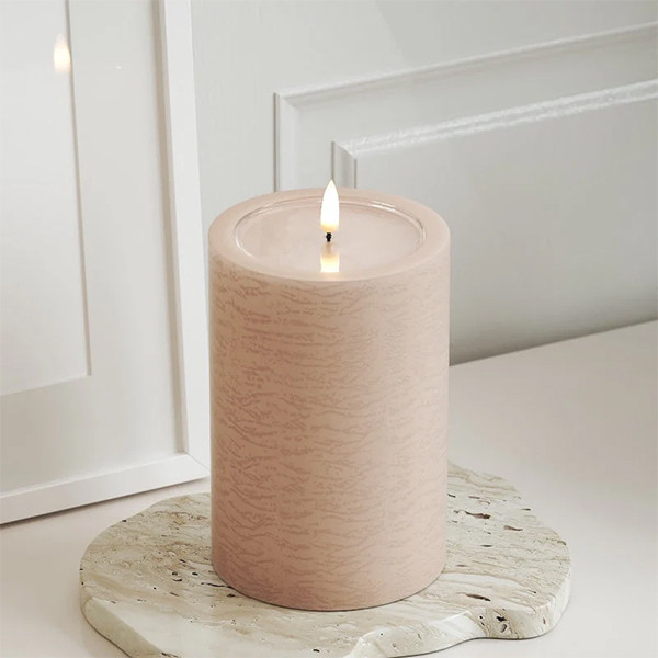Led kaars 10 x 15 cm | Rose | 3D vlam | Unique Candles LDH00679 - 2