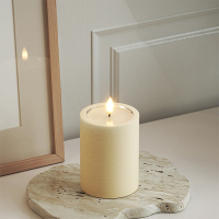 Led kaars 7,5 x 10 cm | Creme | 3D vlam | Unique Candles LDH00665