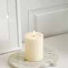 Led kaars 7,5 x 10 cm | Creme | 3D vlam | Unique Candles LDH00665 - 2