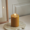Led kaars 7,5 x 10 cm | Curry | 3D vlam | Unique Candles LDH00680 - 1
