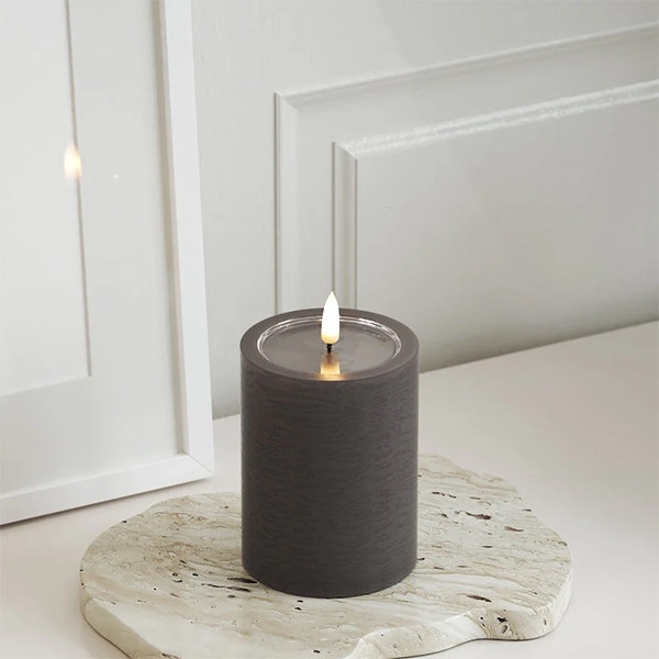 Led kaars 7,5 x 10 cm | Mocca | 3D vlam | Unique Candles LDH00660 - 2