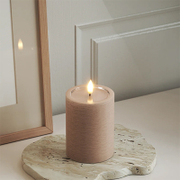 Led kaars 7,5 x 10 cm | Rose | 3D vlam | Unique Candles LDH00675