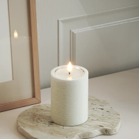 Led kaars 7,5 x 10 cm | Wit | 3D vlam | Unique Candles LDH00655