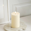Led kaars 7,5 x 12,5 cm | Creme | 3D vlam | Unique Candles LDH00666 - 2