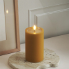 Led kaars 7,5 x 12,5 cm | Curry | 3D vlam | Unique Candles LDH00681 - 1