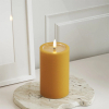 Led kaars 7,5 x 12,5 cm | Curry | 3D vlam | Unique Candles LDH00681 - 2