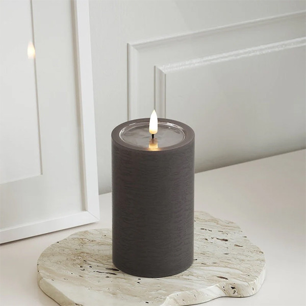 Led kaars 7,5 x 12,5 cm | Mocca | 3D vlam | Unique Candles LDH00661 - 2