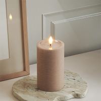 Led kaars 7,5 x 12,5 cm | Rose | 3D vlam | Unique Candles LDH00676