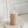 Led kaars 7,5 x 12,5 cm | Rose | 3D vlam | Unique Candles LDH00676 - 2