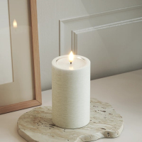 Led kaars 7,5 x 12,5 cm | Wit | 3D vlam | Unique Candles LDH00656