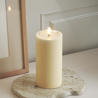 Led kaars 7,5 x 15 cm | Creme | 3D vlam | Unique Candles LDH00667