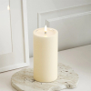 Led kaars 7,5 x 15 cm | Creme | 3D vlam | Unique Candles LDH00667 - 2