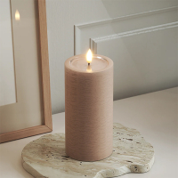 Led kaars 7,5 x 15 cm | Rose | 3D vlam | Unique Candles LDH00677