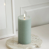 Led kaars 7,5 x 15 cm | Salvie groen | 3D vlam | Unique Candles LDH00672 - 2