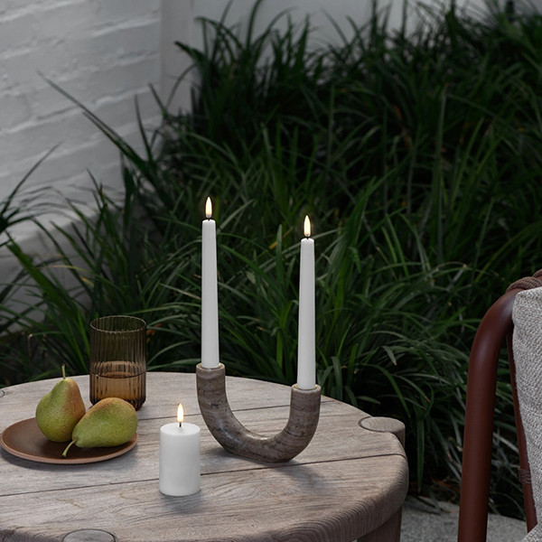 Uyuni  Dubbele Kaarsenhouder | Marmer | Beige LUY00070 - 4