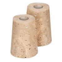 Uyuni Kaarsenhouder | Travertijn | Beige | Ø 2.8 cm | 2-pack LUY00071