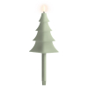 Uyuni Kerstboomkaars op steel | Breed | Saliegroen | 1,3x25cm LUY00293 - 2