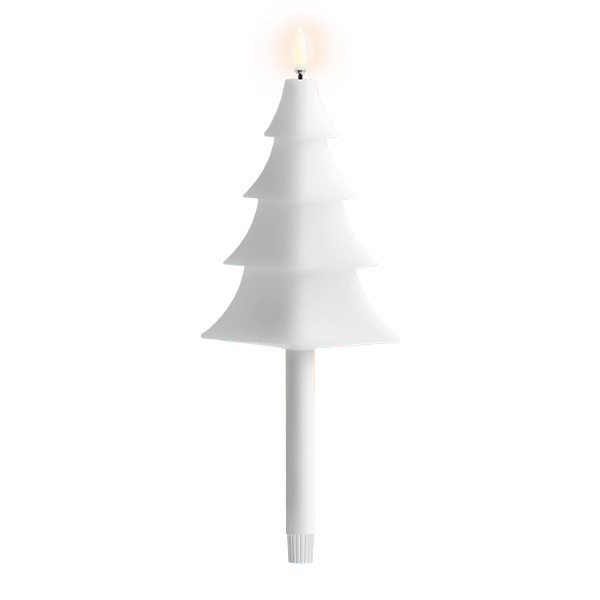 Uyuni Kerstboomkaars op steel | Breed | Wit | 1,3x25cm LUY00292 - 1