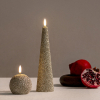 Uyuni LED Kegelkaars | Champagne | Glitter | 5,8 x 21,5 cm LUY00092 - 1