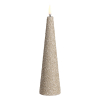 Uyuni LED Kegelkaars | Champagne | Glitter | 5,8 x 21,5 cm LUY00092 - 2