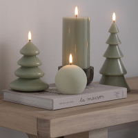 Uyuni Led Kerstboomkaars | Rond | Saliegroen | 11x13cm LUY00323