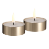 Uyuni Led Maxi waxinelichtje | Gesmolten midden | Messing | 6,3 x 2,3 cm | 2-pack LUY00305 - 2