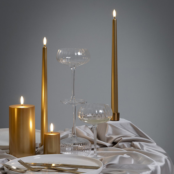 Uyuni Led kaars | Goud | Glad | 7,8 x 15 cm LUY00155 - 3