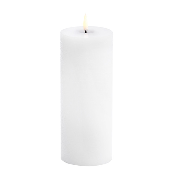 Uyuni Led kaars | Wit | Rustiek | Gesmolten midden | 7,8 x 20 cm LUY00185 - 1