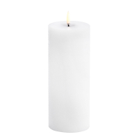 Uyuni Led kaars | Wit | Rustiek | Gesmolten midden | 7,8 x 20 cm LUY00185