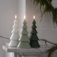 Uyuni Led kerstboomkaars | Glad | Olijfgroen | 10x20cm LUY00320