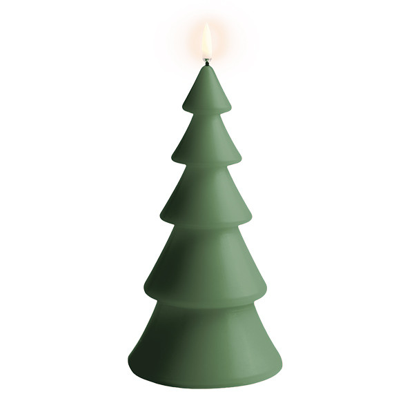 Uyuni Led kerstboomkaars | Glad | Olijfgroen | 10x20cm LUY00320 - 2