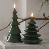 Uyuni Led kerstboomkaars | Glad | Olijfgroen | 13x15cm LUY00318