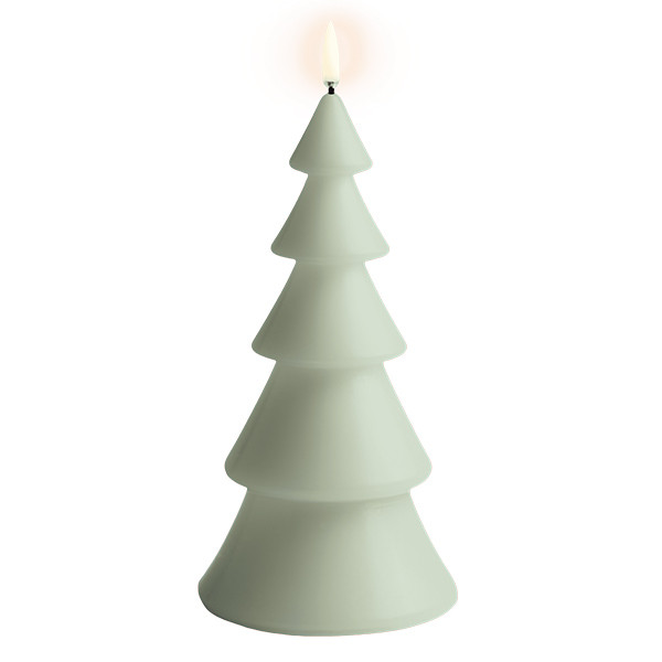 Uyuni Led kerstboomkaars | Glad | Saliegroen | 10x20cm LUY00321 - 2