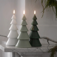 Uyuni Led kerstboomkaars | Glad | Wit | 10x20cm LUY00319