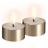 Uyuni Led waxinelichtje | Gesmolten midden | Messing | 4,1 x 2,3 cm | 2-pack LUY00304 - 2