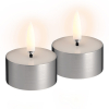 Uyuni Led waxinelichtje | Gesmolten midden | Zilver | 4,1 x 2,3 cm | 2-pack LUY00306 - 2